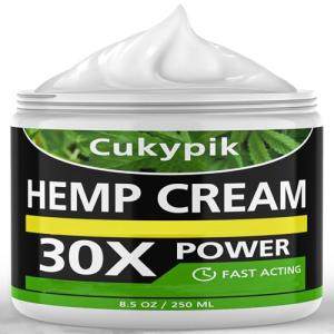 cukypik Hemp Cream 8.5oz - Hemp Oil & Arnica, MSM, Turmeric, Menthol, Aloe-Natural Hemp Oil Extract Gel
