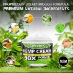 cukypik Hemp Cream 8.5oz - Hemp Oil & Arnica, MSM, Turmeric, Menthol, Aloe-Natural Hemp Oil Extract Gel