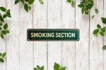 Vintage Tin Smoking Section Sign Retro Metal Sign for Outdoor indoor Decoration - Outdoor indoor Funny Wall Art Plaque 4x16 Inch