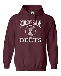 Go All Out Large Maroon Mens Schrute Farms Beets Sweatshirt Hoodie