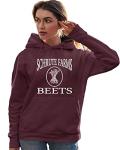 Go All Out Large Maroon Mens Schrute Farms Beets Sweatshirt Hoodie