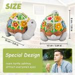 LESES Ashtray, Cute Turtle Cigarette Ashtray with Lid, Smokeless Waterproof Ash Tray Outdoor Resin Ash tray for Patio Home Office Gifts Indoor