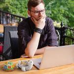 LESES Ashtray, Cute Turtle Cigarette Ashtray with Lid, Smokeless Waterproof Ash Tray Outdoor Resin Ash tray for Patio Home Office Gifts Indoor