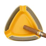 Cigar Ashtray Triangle- Large Rest Outdoor Cigars Ash tray for Patio/Outside/Indoor Ashtray (Yellow)
