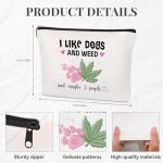 SEAOYOZO Dog Weed Lover Gifts Cute Makeup Bag Accessories for Women Girl Funny Dog Mom Gifts Cosmetic Bag for Female Her Girl Niece Travel Toiletry Bag for Dog Owner