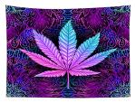 LB Marijuana Weed Tapestry Wall Hanging Trippy Cannabis Leaf Tapestry Colorful Leaves Purple Psychedelic Wall Art for Bedroom Living Room College Dorm Home Decor,60x40 inch