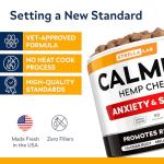 Advanced Calming Chews for Dogs - Hemp Chews and Melatonin - Anxiety Relief - Sleep Aid - Relaxing Treats - Stress Relief During Fireworks, Storms, Thunder, Barking - Made in USA - BBQ - 60ct