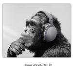 Monkey Wall Art for Bathroom - funny Wall Decor for Men, Teens, College Dorm Room Decor - Chimp Smoking Weed Posters for Men, Women, Man cave, Bedroom - Monkey Music Art - funny Artwork Bathroom Set