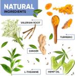 Kinpur Pet Care Relaxing Dog Calming Chews with Hemp Oil, Valerian Root, and Vitamin B - Natural Stress and Anxiety Relief for Dogs - 180 Beef-Flavored Calming Treats for All Breeds