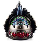 K COOL Peacock Metal Ashtray with Lid, Windproof Portable Cigarette Ashtray for Indoor or Outdoor Use, Ash Holder for Smokers, Desktop Smoking Ash Tray for Patio Porch Reception Decoration (Bronze)