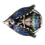 K COOL Peacock Metal Ashtray with Lid, Windproof Portable Cigarette Ashtray for Indoor or Outdoor Use, Ash Holder for Smokers, Desktop Smoking Ash Tray for Patio Porch Reception Decoration (Bronze)