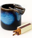 Cool & Cute Ceramic Ashtray – Deep Ash Tray with Holder for Smokers, Indoor/Outdoor Vintage Decorative Smoking Accessories