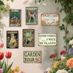 Funny Metal Garden Signs Outdoor Decor 12x8 Inch - Vintage Garden Tin Sign For Outside, Unique Gardening Gifts for Women, Greenhouse Decor & Yard Decorations Outdoor Patio Signs for Plant Lovers