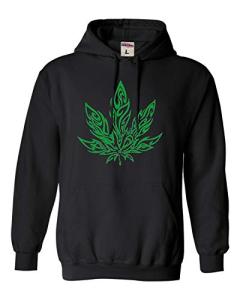 Go All Out X-Large Black Mens Giant Psychedelic Pot Leaf Marijuana 420 Sweatshirt Hoodie