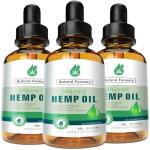 (3-Pack) Hemp Oil Drops High Potency - Natural for Sleep Relaxation, Focus Calm - Organic C02 Extracted, Vegan, Non-GMO Tincture