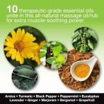 Skinsations – Hemp Massage Oil & Sore Muscle Rub | 100% Organic, 10 Essential Oils for Natural Relief, Arnica, Turmeric, Peppermint, Lavender in a Sweet Almond Oil and Hemp Seed Oil Base