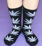 Weed Socks Marijuana Leaf Crew Socks for women 4 Pairs Pack Fit for shoe size 7-11