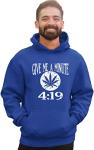 Go All Out Medium Royal Mens Give Me A Minute 419 420 Funny Marijuana Sweatshirt Hoodie