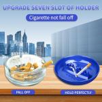 BESUPERT 3Pcs Assorted Colors Ashtray Sets, Ash Tray for Cigarettes and Cigar, Round Large Size Plastic Ashtrays, for Indoor Outdoor Home Office Patio Restaurant Bar Hotel Use (1 Black 1 Green 1 Blue)