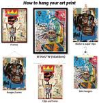 3 Pcs Street Wall Art Modern Abstract Pictures Poster Prints Wall Decor Artist Blue Color Print Canvas Painting for Living Room Bedroom Bathroom Office Home Decorations Unframed