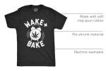 Mens Wake and Bake T Shirt Funny 420 High Weed Pot Legalize Marijuana Graphic Tee Funny T Shirts 420 Apparel for Men Novelty Tees for Guys Black - M