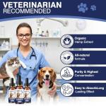Hemp Oil for Dogs and Cats 3 Pack - Natural Calming Drops for Anxiety Stress Relief Relieves Pain Skin Irritation Joint Inflammation Promotes Relaxation Sleep Rich in Omega 3 6 9 for Skin Coat Health
