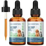 (2 Pack) Hemp Oil for Dogs and Cats - Helps with Anxiety Pain Stress Sleep Arthritis Seizures Relief - Support Hip Joint Health - Hemp Oil Drops Calming Treats