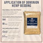 Dominion Hemp Premium Hemp Bedding for Chicken Coops 2 Cubic Feet (57L) - USA-Grown & Processed - Nesting Boxes for Chickens, Rabbits, Guinea Pigs, Hamsters, Reptiles, and Brooders - 6.6 lb. - 1 Pack