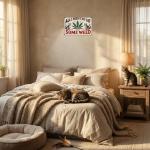 Funnysign Cat Lovers Gift All I Want is My Cat and Some Weed Vintage Tin Sign for Home Man Cave Bedroom Living Room Bathroom Decor 8 X 12 Inch (3919)