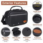 BOYISTARG-Large Smell Proof Storage Bag with 10 Small Items, Portable Smell Proof Storage Case with Combination Lock For Home and Travel,Gifts For Women or Men Black