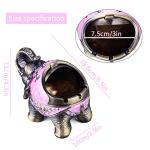 LAUYOO Stand Elephant Ashtray with Lid Windproof Metal Ashtrays Outdoor, Indoor Ashtray for Smoking,Vintage Practical Decoration Ash trays for Cigarettes Great Gift for Men Women-Pink