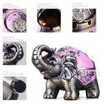 LAUYOO Stand Elephant Ashtray with Lid Windproof Metal Ashtrays Outdoor, Indoor Ashtray for Smoking,Vintage Practical Decoration Ash trays for Cigarettes Great Gift for Men Women-Pink