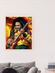 Reggae Inspired Wall Art Print – 8x10 Unframed Abstract Music Poster – Bold Colorful Guitarist Painting for Bedroom, Living Room, Dorm, Studio, or Bar – Vibrant Artwork Gift for Music Lovers