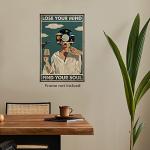 Vintage Lose Your Mind Find Your Soul Poster Mental Health Inspirational Quote Canvas Wall Art Aesthetic Posters Music Girl Print Painting Abstract Wall Decor for Bed Room Bathroom 12x16in Unframed