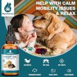 Pet Hemp Oil for Dogs and Cats - Anxiety Stress Pain Holistic Inflammation Relief - for Joint Hip Arthritis, Natural Calming Oil Drop - Organic Pets Treats