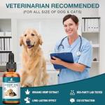 Pet Hemp Oil for Dogs and Cats - Anxiety Stress Pain Holistic Inflammation Relief - for Joint Hip Arthritis, Natural Calming Oil Drop - Organic Pets Treats