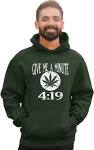 Go All Out 4X-Large Forest Green Mens Give Me A Minute 419 420 Funny Marijuana Sweatshirt Hoodie