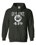 Go All Out 4X-Large Forest Green Mens Give Me A Minute 419 420 Funny Marijuana Sweatshirt Hoodie