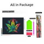 Colorful Luminescence Marijuana 5D Diamond Art Painting by Number Kits for Adults DIY Paint with Round Full Drill Diamond Gems Painting Art Craft for Home Wall Decor 11.8x15.8inch(1)
