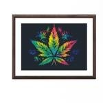 Colorful Luminescence Marijuana 5D Diamond Art Painting by Number Kits for Adults DIY Paint with Round Full Drill Diamond Gems Painting Art Craft for Home Wall Decor 11.8x15.8inch(1)