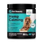 Natural Hemp Calming Chews for Dogs - Calming Aid Supplement for Occasional Anxiousness with Valerian Root, Chamomile, + Magnesium - Stress, Separation & Thunder Support - (Beef Liver, 90 Count)