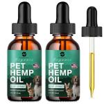Hemp Oil for Dogs Cats - Pet Supplement Helps Pets with Аnxiеty, Pаin, Strеss, Slееp, Аrthritis, Sеizures Rеlief - Нiр Jоint Hеalth - Cаlming Trеats (2 Packs)