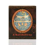 K COOL Pterosaur Windproof Ashtray with Flip Lid for Cigarette Metal Portable Smoking Tobacco Ashtray Indoor Outdoor, Handicrafts Rose Pattern Classy Gift for Women Men (Transparent Blue-Golden)