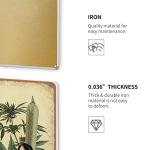 Allijune Trouble Ladies Weed Art, Weed Poster, Pin up Girl, Trippy Wall Art, Tatto Art, Pin Up Art,Garage Metal Sign for Man Cave Bar Garage Tools Wall Decor Wall Art, Metal Tin Sign 5.5 X 8 Inch