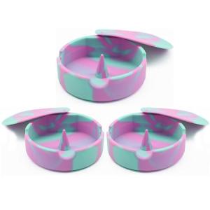 ""Stylish Silicone Ashtray with Lid: Prevents Flying Ash, Glows in the Dark, and Keeps Your Space Tidy!""