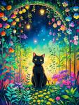 SANYUN Diamond Painting Kits,DIY Garden Cat Diamond Art Kits for Adults, Round 5D Animal and Flower Gem Art for Adults Crafts Pictures for Home Wall Decor Gifts 12 x 16 Inch