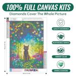 SANYUN Diamond Painting Kits,DIY Garden Cat Diamond Art Kits for Adults, Round 5D Animal and Flower Gem Art for Adults Crafts Pictures for Home Wall Decor Gifts 12 x 16 Inch
