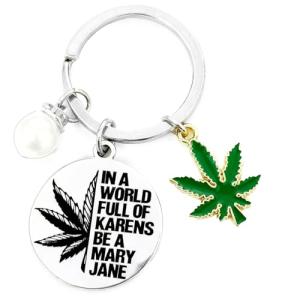Marijuana Gifts for Women Men Cannabis Keychain for Christmas Birthday Funny Weed Leaf Gifts for Pot Smokers Stoner Cannabis Weed Lover Best Friends Mom Dad Marijuana Leaf Jewelry Pot Weed Keyring