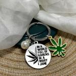 Marijuana Gifts for Women Men Cannabis Keychain for Christmas Birthday Funny Weed Leaf Gifts for Pot Smokers Stoner Cannabis Weed Lover Best Friends Mom Dad Marijuana Leaf Jewelry Pot Weed Keyring