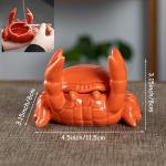 Ashtray with Lid, Windproof Tabletop Ceramic Cigarette Ash Tray for Outside or Inside, Crab Decor